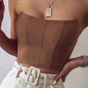 Tiger Mist Tops | Tiger Mist Brown Cayenne Corset Top